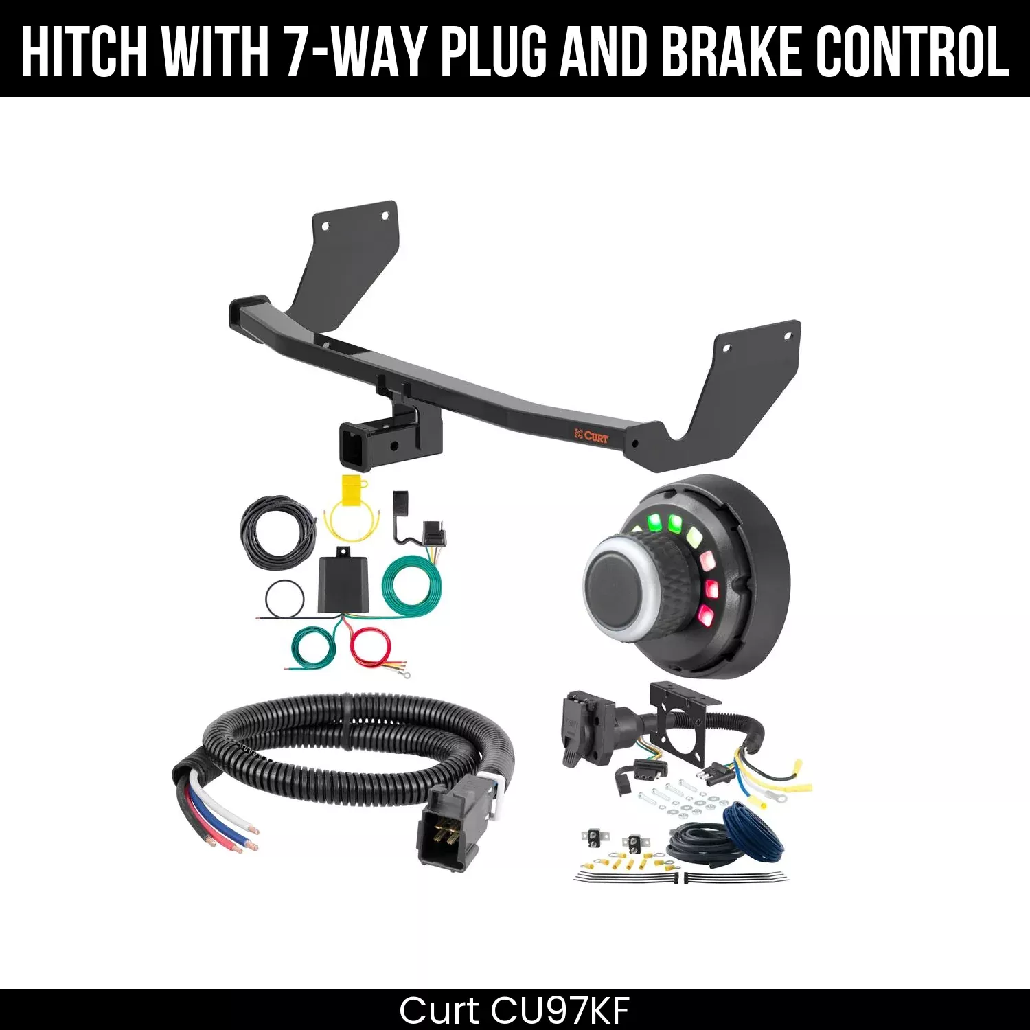 Curt Trailer Hitch + 7-Way Wiring + Spectrum Brake Control For 23-25 Lexus RZ450e All Models CU 97KF