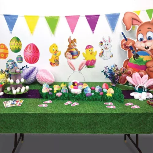 Grass Printed Disposable Tablecloth - 108'' - Green - Pack of 12