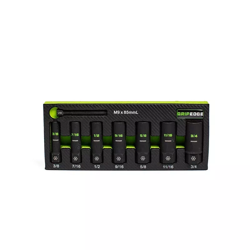 Grip Edge Tools - 7-Pc 3/8 Drive SAE Deep Socket Extractor Set