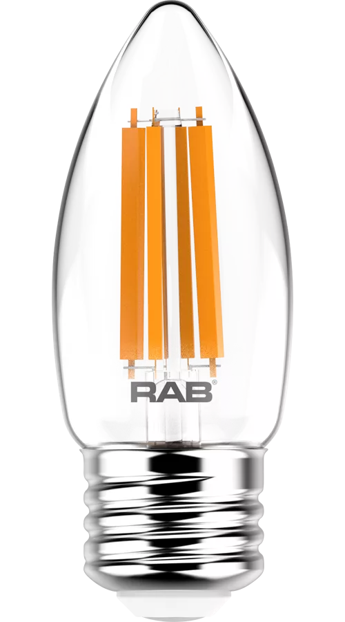 Rab Lighting BA11-5-E26-927-F-C - 5W LED BA11 Filament Lamp Dimmable E26 2700K - 60W Incandescent Equivalent 500 Lumens 90 CRI 120V - Clear