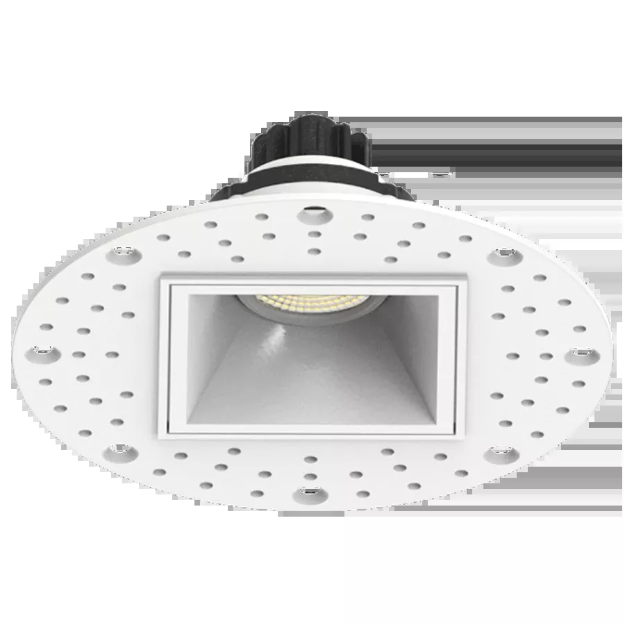 Rab Lighting GR2STL - 2-Inch Square 9W LED Trimless Gimbal Downlight 5CCT Selectable - 450 Lumens 38° Beam Angle 90 CRI 120V - White Finish with Smooth Trim