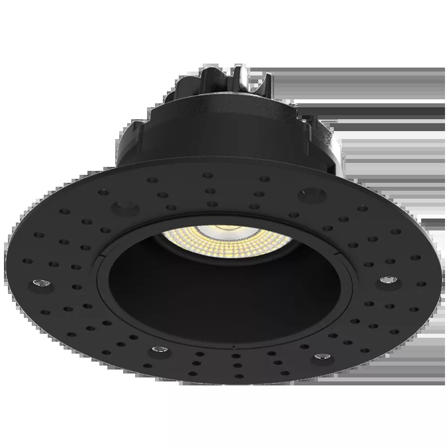 Rab Lighting GR3TLB - 3-Inch Round 15W LED Trimless Gimbal Downlight 5CCT Selectable - 750 Lumens 38° Beam Angle 90 CRI 120V - Black Finish with Smooth Trim