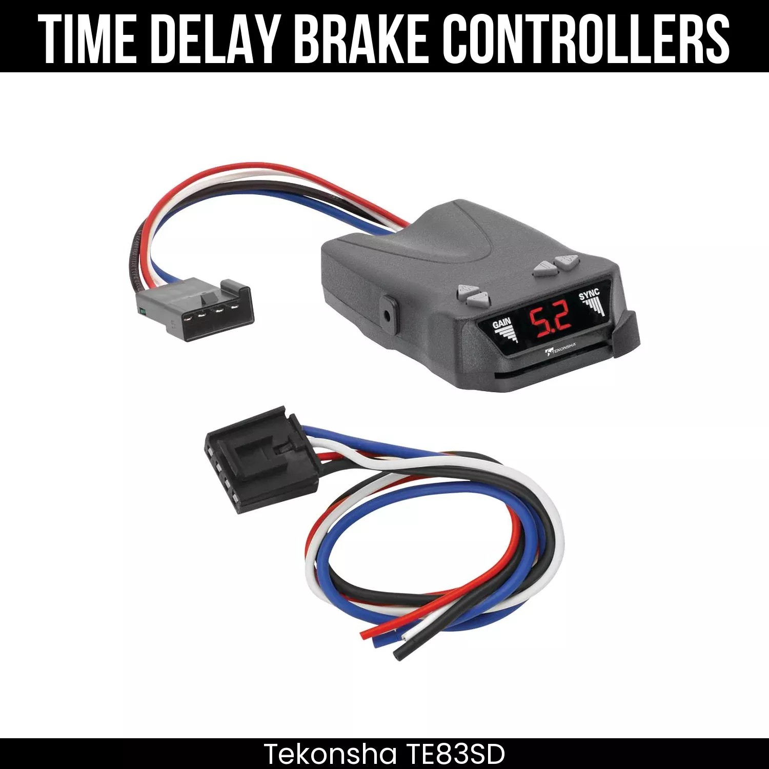 Tekonsha 8507120 Brakeman IV Trailer Brake Control w/ Plug Adapter For 96-07 Chrysler Town and Country Dodge Caravan Grand Caravan 96-00 Plymount Voyager Grand Voyager 00-03 Voyager TE83SD